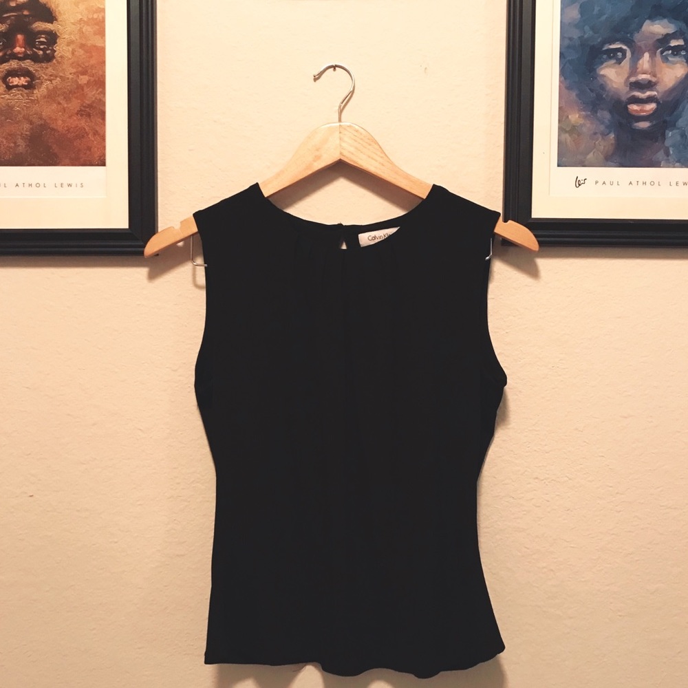 Calvin Klein Sleeveless Pleated Top